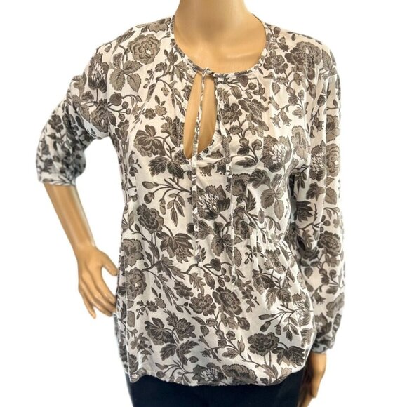 (5 for $25) Lucky Brand Floral Peasant Blouse size small - Picture 1 of 6
